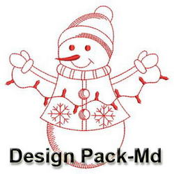 Redwork Snowman(Md) machine embroidery designs