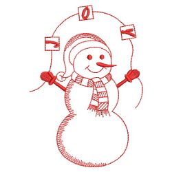 Redwork Snowman 02(Md) machine embroidery designs