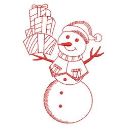 Redwork Snowman 03(Md) machine embroidery designs