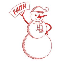Redwork Snowman 04(Lg)