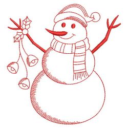 Redwork Snowman 05(Md) machine embroidery designs