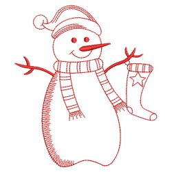 Redwork Snowman 07(Lg)
