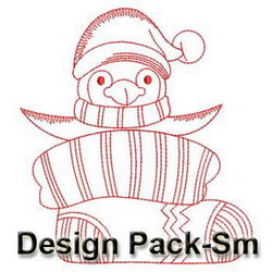 Redwork Penguin 2(Sm) machine embroidery designs