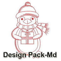 Redwork Penguin 2(Md) machine embroidery designs