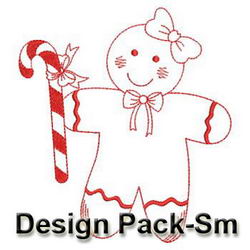 Redwork Gingerbread(Sm) machine embroidery designs