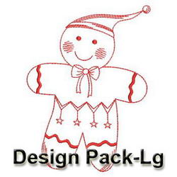 Redwork Gingerbread(Lg) machine embroidery designs