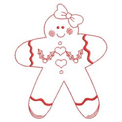 Redwork Gingerbread 02(Lg) machine embroidery designs