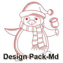 Redwork Penguin 3(Md) machine embroidery designs