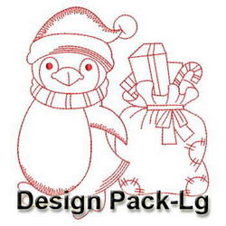 Redwork Penguin 3(Lg) machine embroidery designs