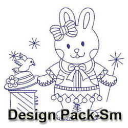 Redwork Cute Rabbit(Sm) machine embroidery designs