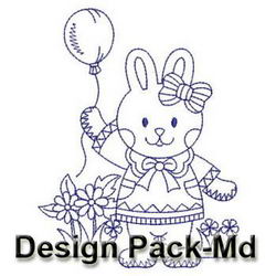 Redwork Cute Rabbit(Md) machine embroidery designs