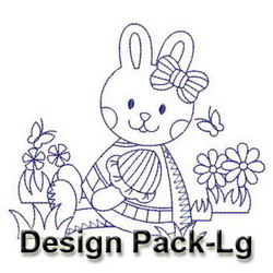 Redwork Cute Rabbit(Lg) machine embroidery designs