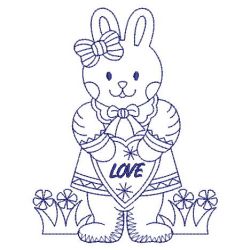 Redwork Cute Rabbit 02(Sm) machine embroidery designs