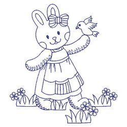 Redwork Cute Rabbit 07(Sm) machine embroidery designs