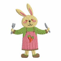 Cute Cooking Rabbit 04 machine embroidery designs