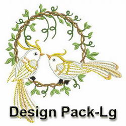 Fancy Love Birds(Lg) machine embroidery designs