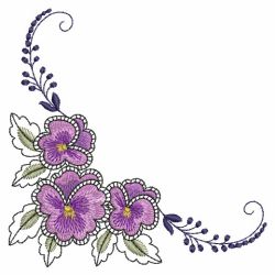 Exotic Floral Corner 01(Md) machine embroidery designs