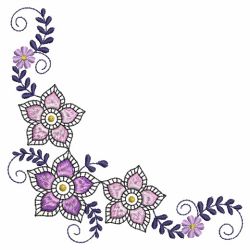 Exotic Floral Corner 02(Lg) machine embroidery designs