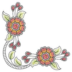 Exotic Floral Corner 03(Md) machine embroidery designs
