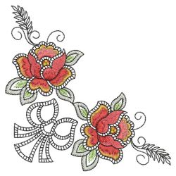 Exotic Floral Corner 07(Md) machine embroidery designs