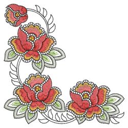 Exotic Floral Corner 08(Lg) machine embroidery designs