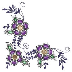 Exotic Floral Corner 11(Md) machine embroidery designs