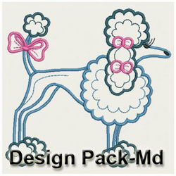 Satin Poodles(Md) machine embroidery designs