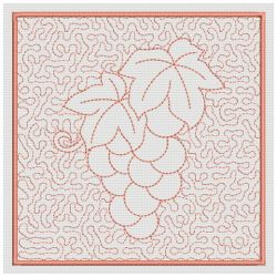 Trapunto Fruit Quilt Blocks 08(Md) machine embroidery designs