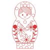 Redwork Russian Nesting Doll 01(Lg)