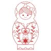 Redwork Russian Nesting Doll 02(Lg)