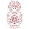 Redwork Russian Nesting Doll 04(Lg)