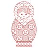 Redwork Russian Nesting Doll 06(Lg)