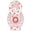 Redwork Russian Nesting Doll 07(Lg)