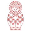 Redwork Russian Nesting Doll 08(Lg)