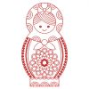 Redwork Russian Nesting Doll 10(Lg)
