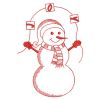 Redwork Snowman 02(Sm)