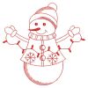 Redwork Snowman 08(Lg)