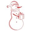 Redwork Snowman 09(Lg)