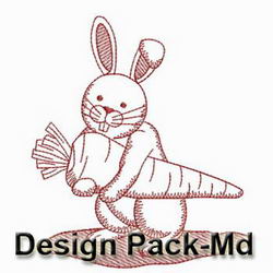 Redwork Bunny(Md) machine embroidery designs