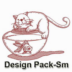 Redwork Cats(Sm) machine embroidery designs