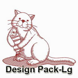 Redwork Cats(Lg) machine embroidery designs