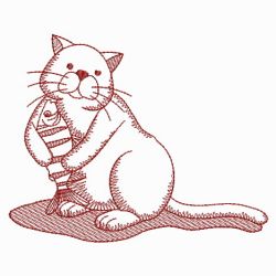 Redwork Cats 04(Md) machine embroidery designs