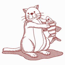 Redwork Cats 06(Md) machine embroidery designs