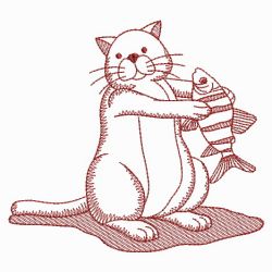 Redwork Cats 06(Sm) machine embroidery designs