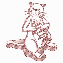 Redwork Cats 07(Lg) machine embroidery designs