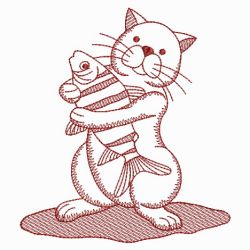 Redwork Cats 08(Lg) machine embroidery designs