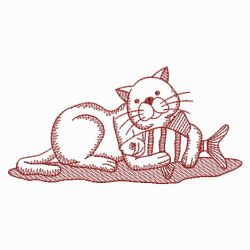 Redwork Cats 09(Lg) machine embroidery designs