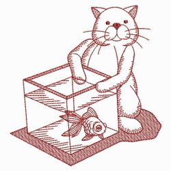 Redwork Cats 10(Lg) machine embroidery designs