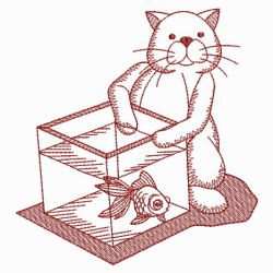 Redwork Cats 10(Sm) machine embroidery designs