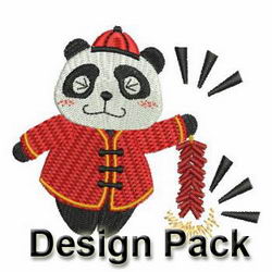 Happy Chinese Panda machine embroidery designs